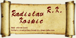 Radislav Košpić vizit kartica